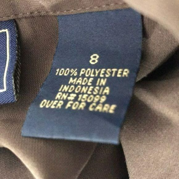 Laura Scott Women's 80/90 Business Work Brown Button Down Size 8 Blouse - Picture 7 of 8